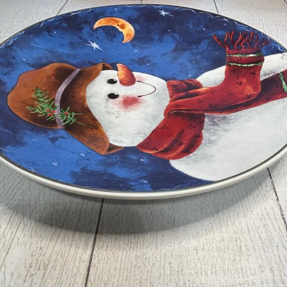 Vintage Elaine Thompson 1997 Snowman Serving Plate - Picture 6 of 8